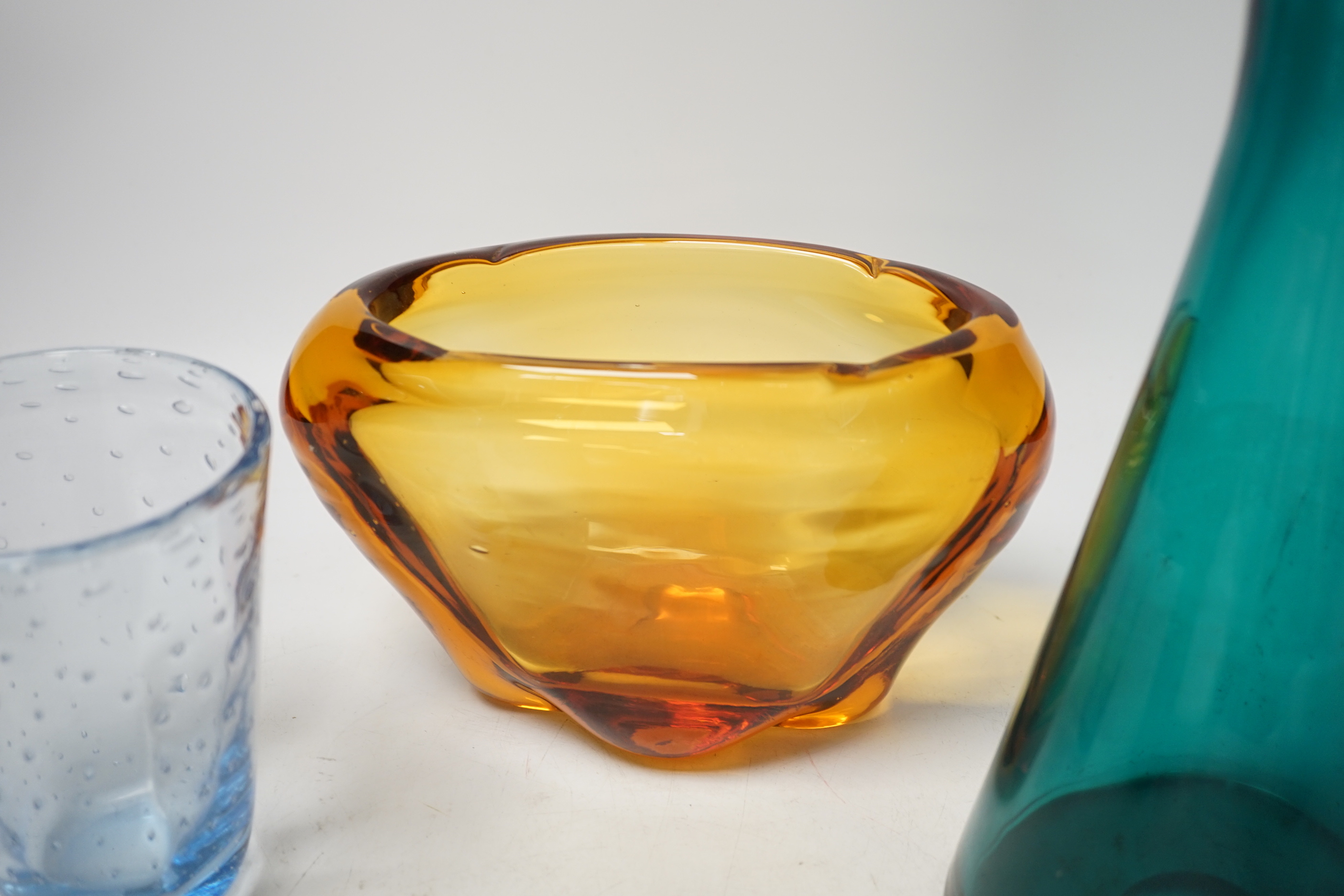 Four Whitefriars glass vases, tallest 40cm